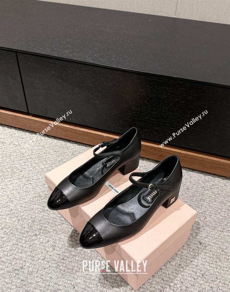 Miu Miu leather pumps 3.5cm Black 2024 0611 (SS-240611054)