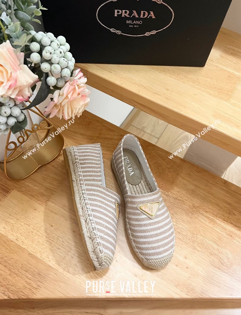 Prada Textile Espadrilles Flat Beige 2024 0611 (HB-240611074)