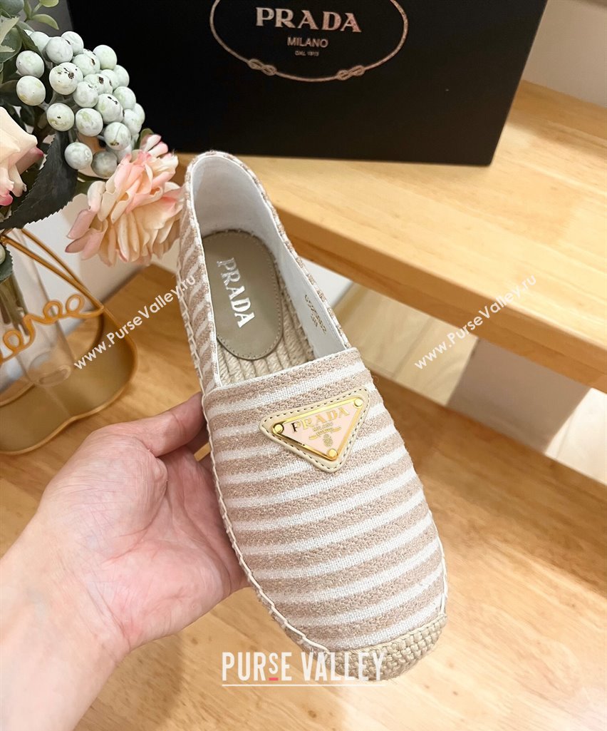 Prada Textile Espadrilles Flat Beige 2024 0611 (HB-240611074)