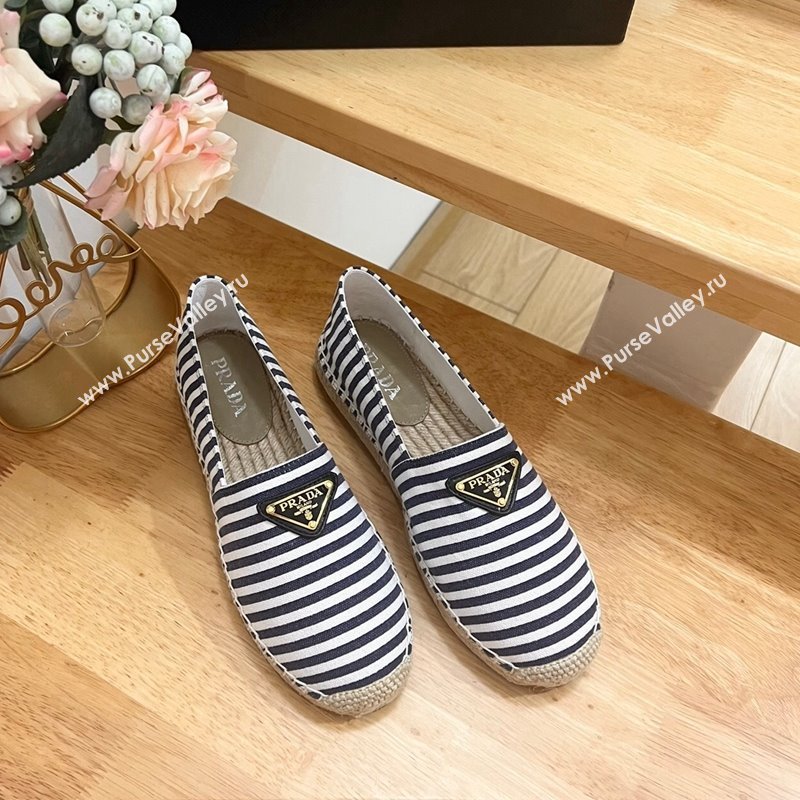 Prada Textile Espadrilles Flat Dark Blue 2024 0611 (HB-240611075)