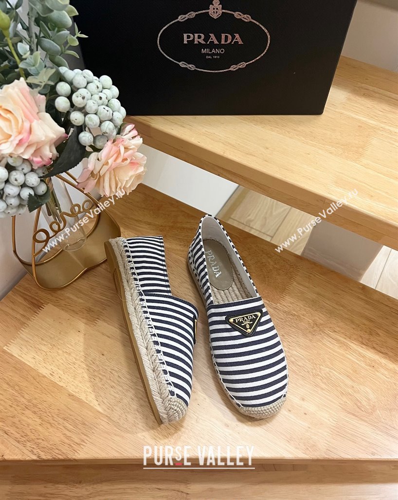 Prada Textile Espadrilles Flat Dark Blue 2024 0611 (HB-240611075)