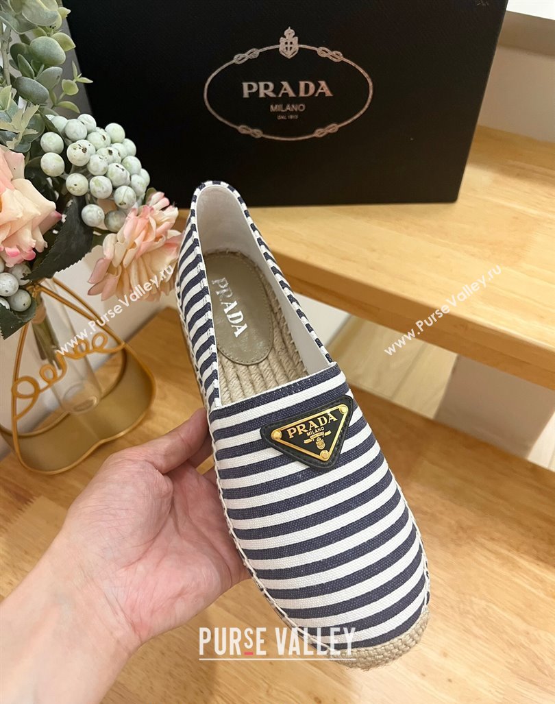 Prada Textile Espadrilles Flat Dark Blue 2024 0611 (HB-240611075)