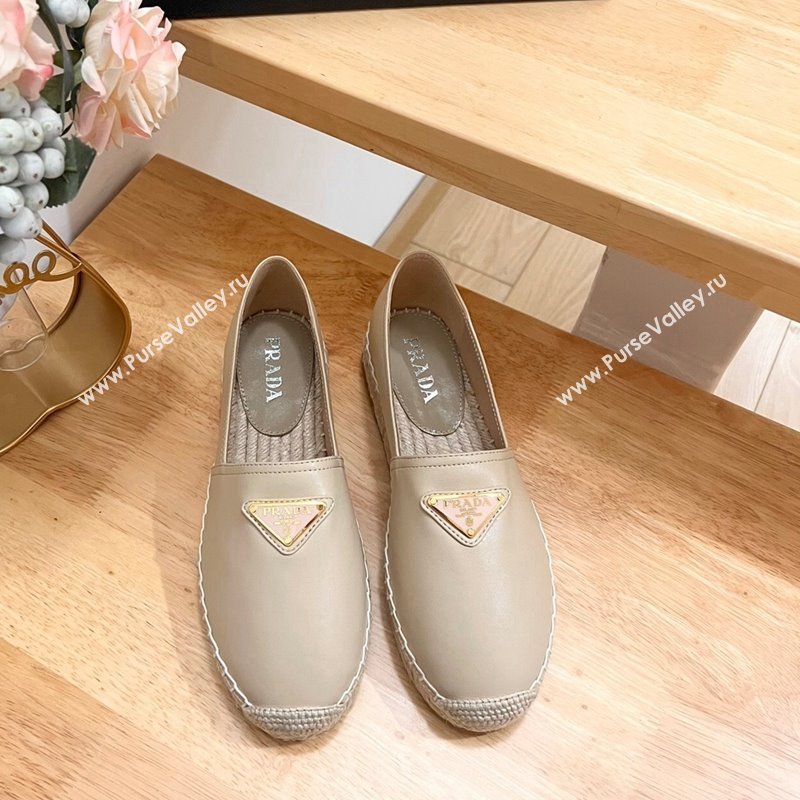 Prada Leather Espadrilles Flat Beige 2024 0611 (HB-240611076)