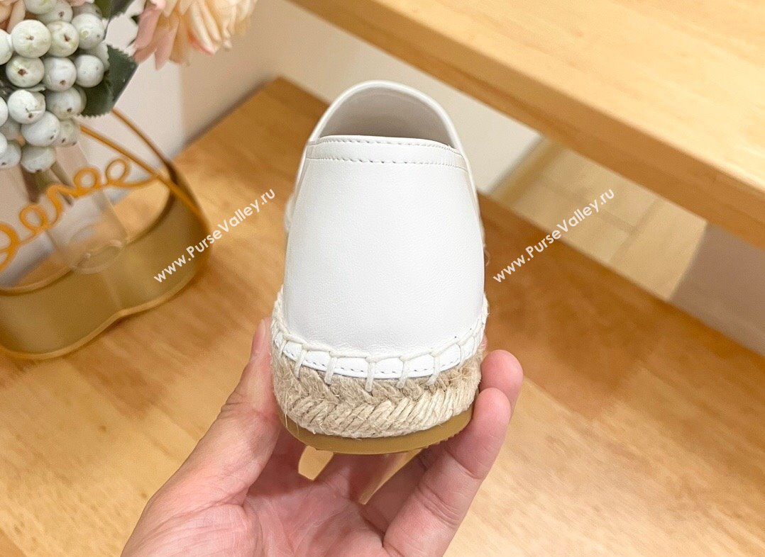 Prada Leather Espadrilles Flat White 2024 0611 (HB-240611078)