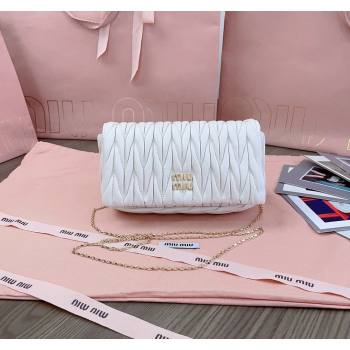 Miu Miu Matelasse Nappa Leather Chain Mini bag White 2024 5BP086 (JD-240622049)