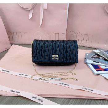 Miu Miu Matelasse Nappa Leather Chain Mini bag Black 2024 5BP086 (JD-240622050)