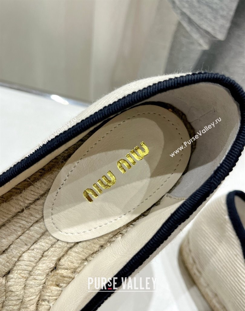 Miu Miu Canvas Espadrilles Flat Light Beige/Blue 2024 0703 (MD-240703136)