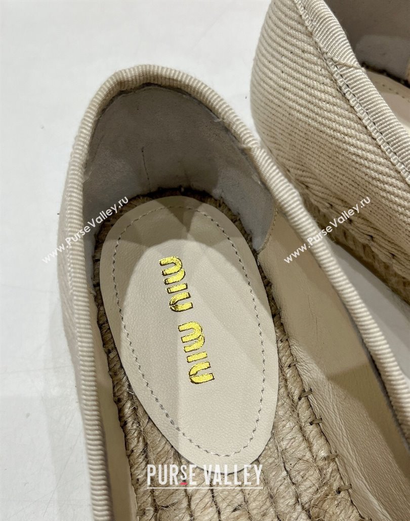 Miu Miu Canvas Espadrilles Flat Light Beige/Gold 2024 0703 (MD-240703137)