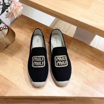 Miu Miu Canvas Espadrilles Flat Black 2024 0703 (MD-240703139)