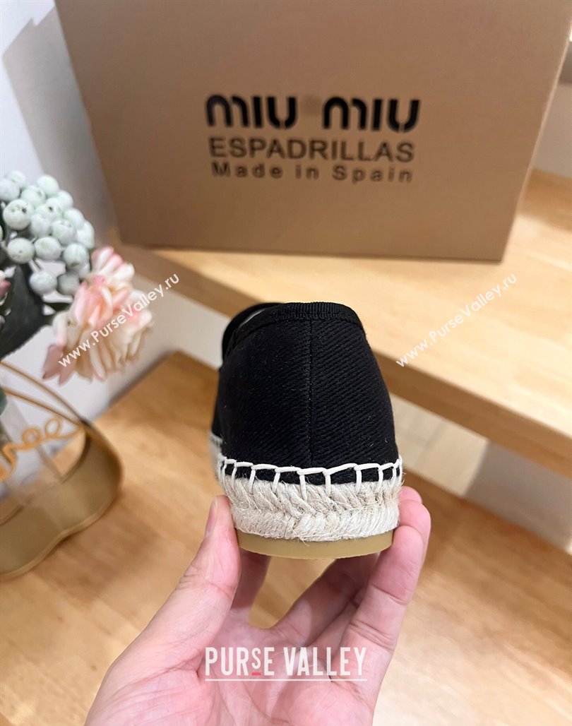 Miu Miu Canvas Espadrilles Flat Black 2024 0703 (MD-240703139)