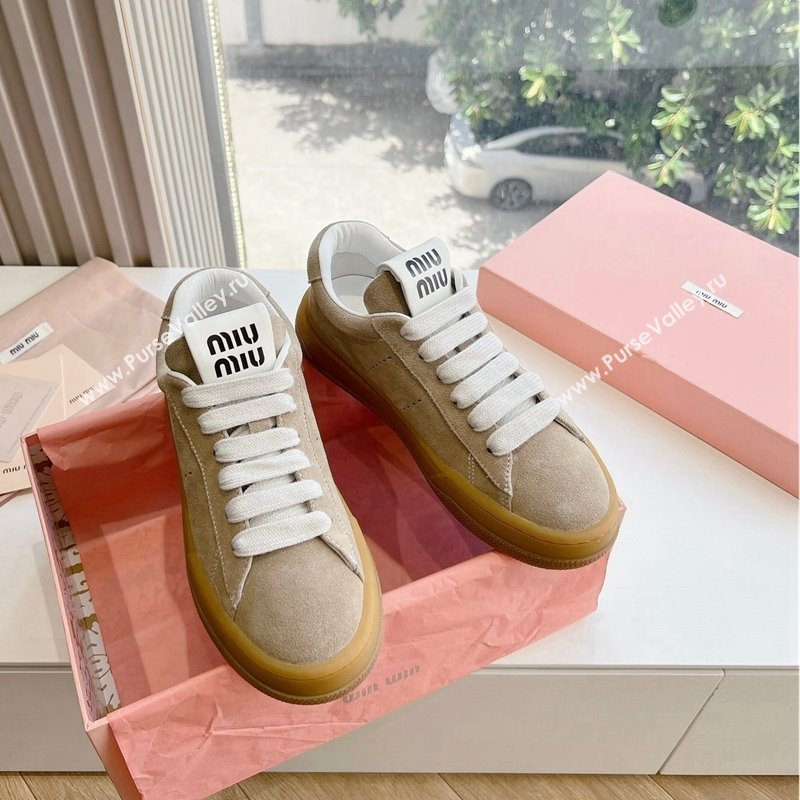 Miu Miu Suede Sneakers Beige 2024 G08 (KL-240719100)