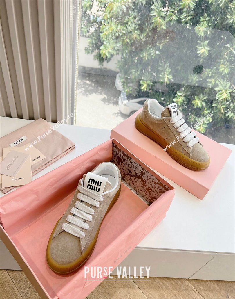 Miu Miu Suede Sneakers Beige 2024 G08 (KL-240719100)