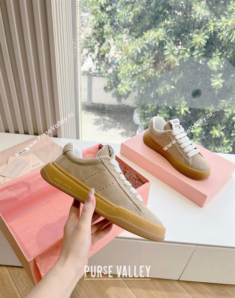 Miu Miu Suede Sneakers Beige 2024 G08 (KL-240719100)