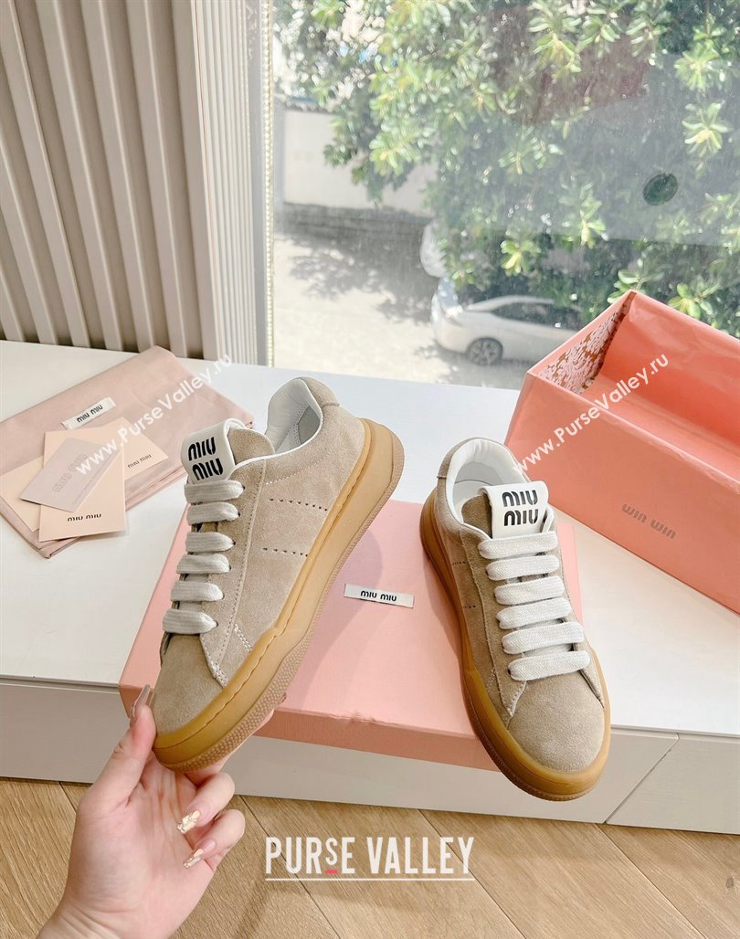 Miu Miu Suede Sneakers Beige 2024 G08 (KL-240719100)