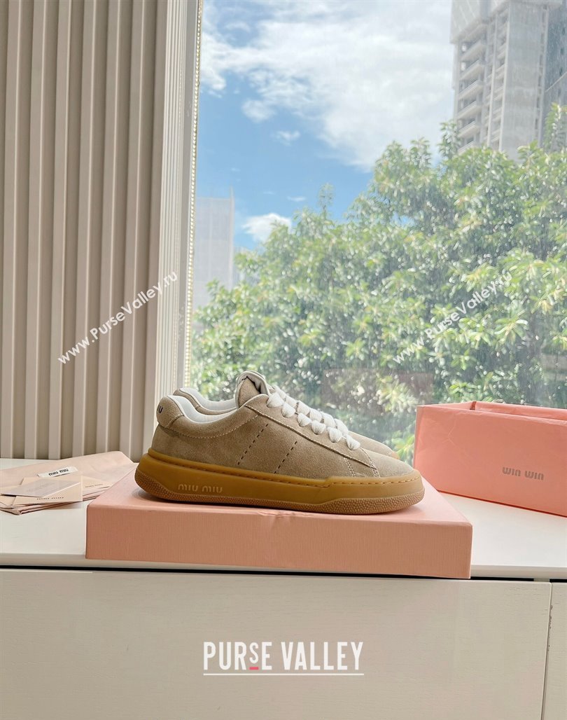 Miu Miu Suede Sneakers Beige 2024 G08 (KL-240719100)