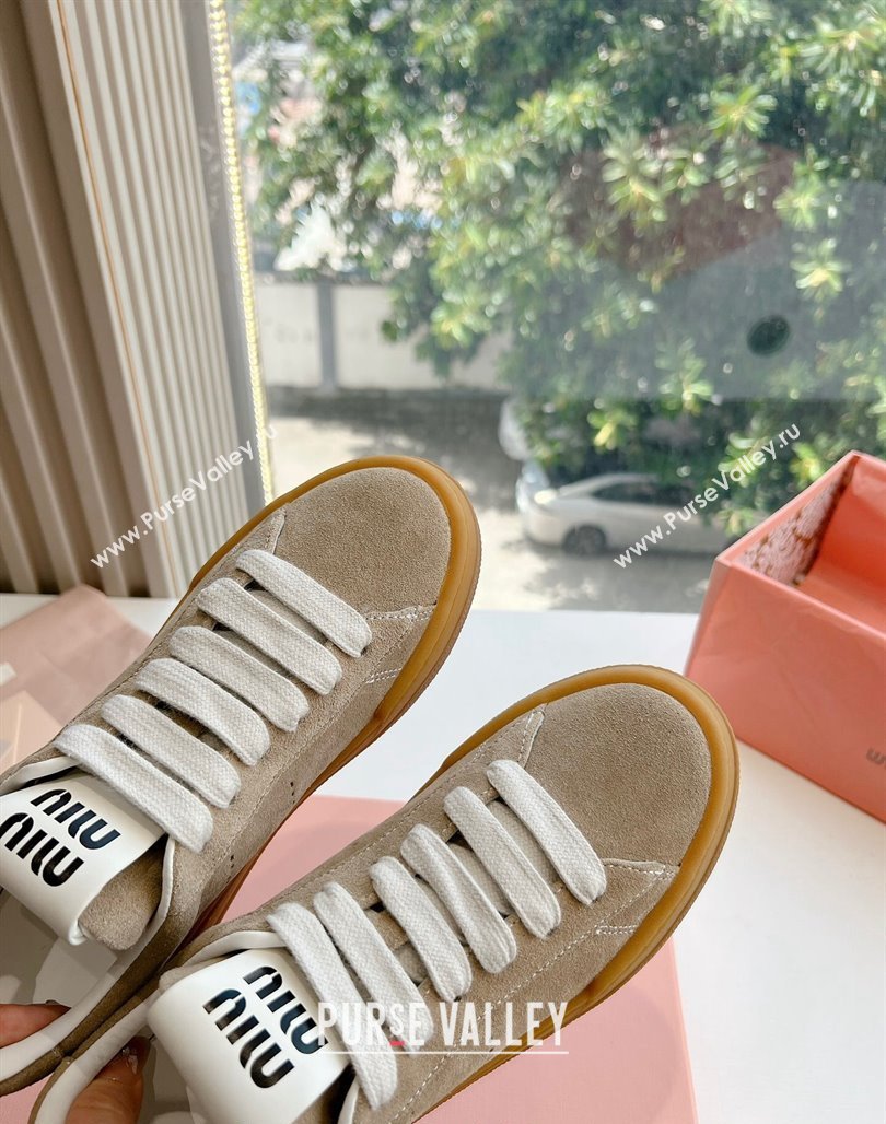 Miu Miu Suede Sneakers Beige 2024 G08 (KL-240719100)