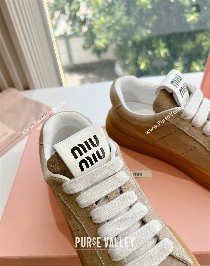 Miu Miu Suede Sneakers Beige 2024 G08 (KL-240719100)