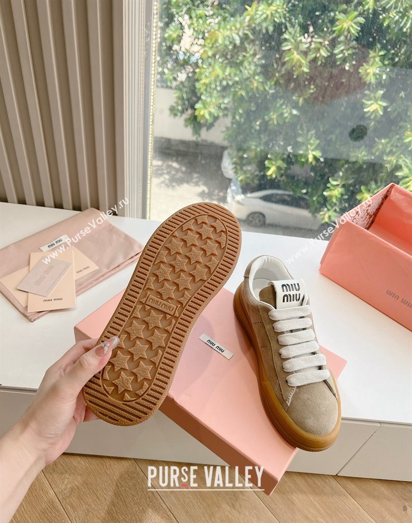 Miu Miu Suede Sneakers Beige 2024 G08 (KL-240719100)