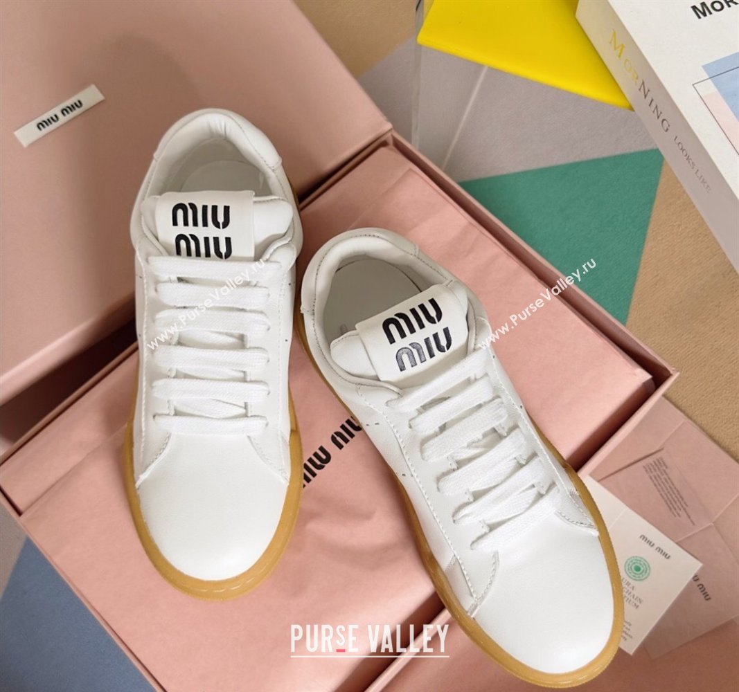 Miu Miu Leather Sneakers White 2024 071904 (KL-240719107)