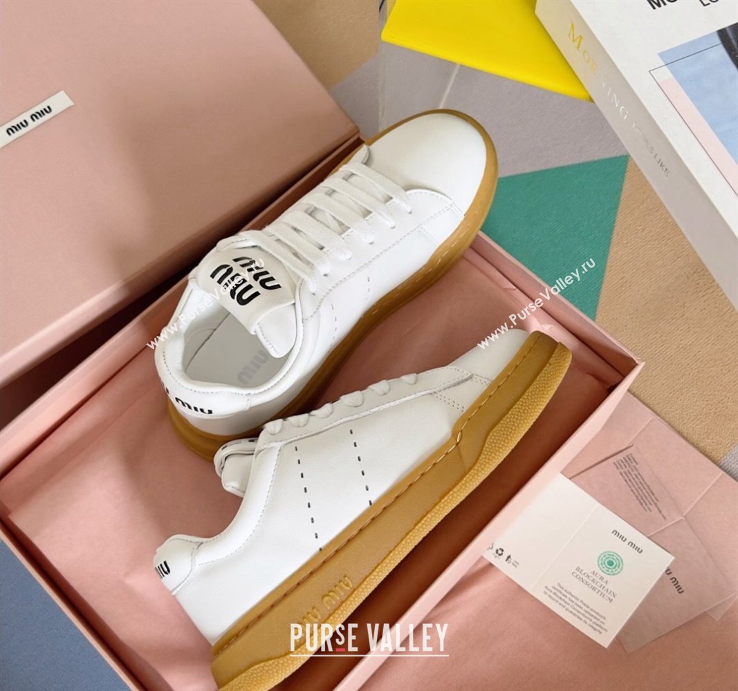 Miu Miu Leather Sneakers White 2024 071904 (KL-240719107)