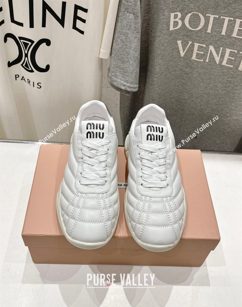 Miu Miu Quilted Leather Sneakers White 2024 081307 (MD-240813069)