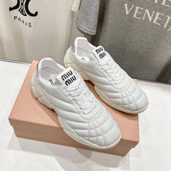 Miu Miu Quilted Leather Sneakers White 2024 081307 (MD-240813069)