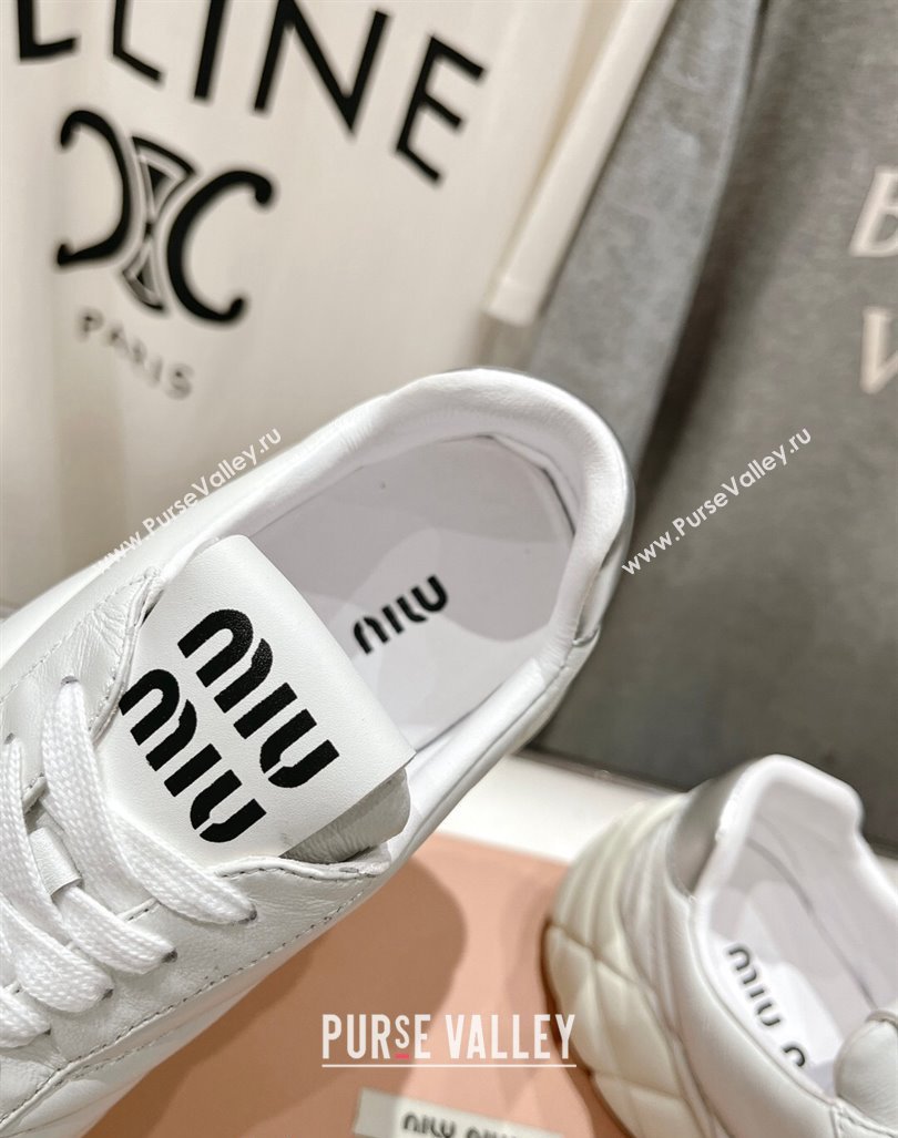 Miu Miu Quilted Leather Sneakers White 2024 081307 (MD-240813069)