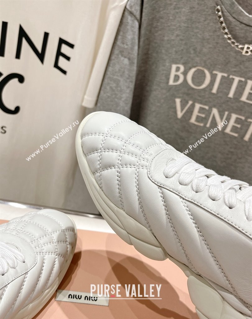 Miu Miu Quilted Leather Sneakers White 2024 081307 (MD-240813069)