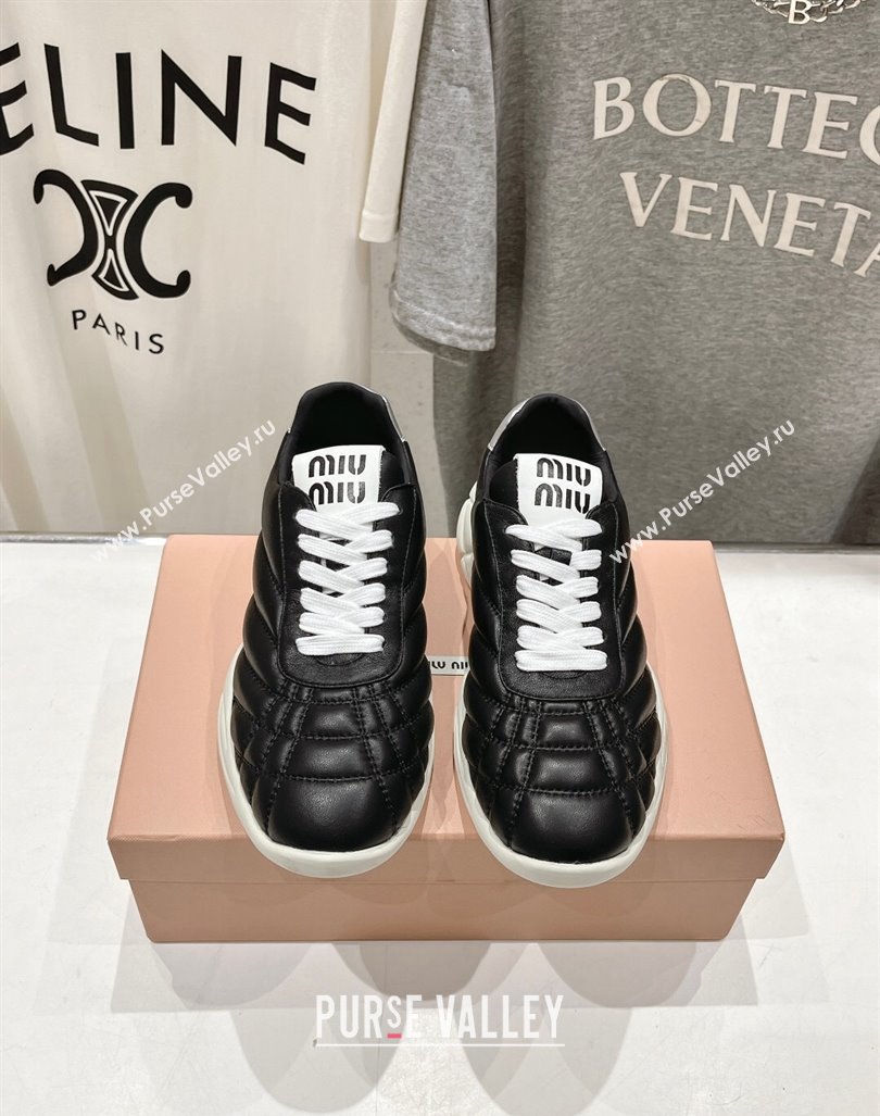 Miu Miu Quilted Leather Sneakers Black 2024 081307 (MD-240813070)