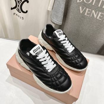 Miu Miu Quilted Leather Sneakers Black 2024 081307 (MD-240813070)