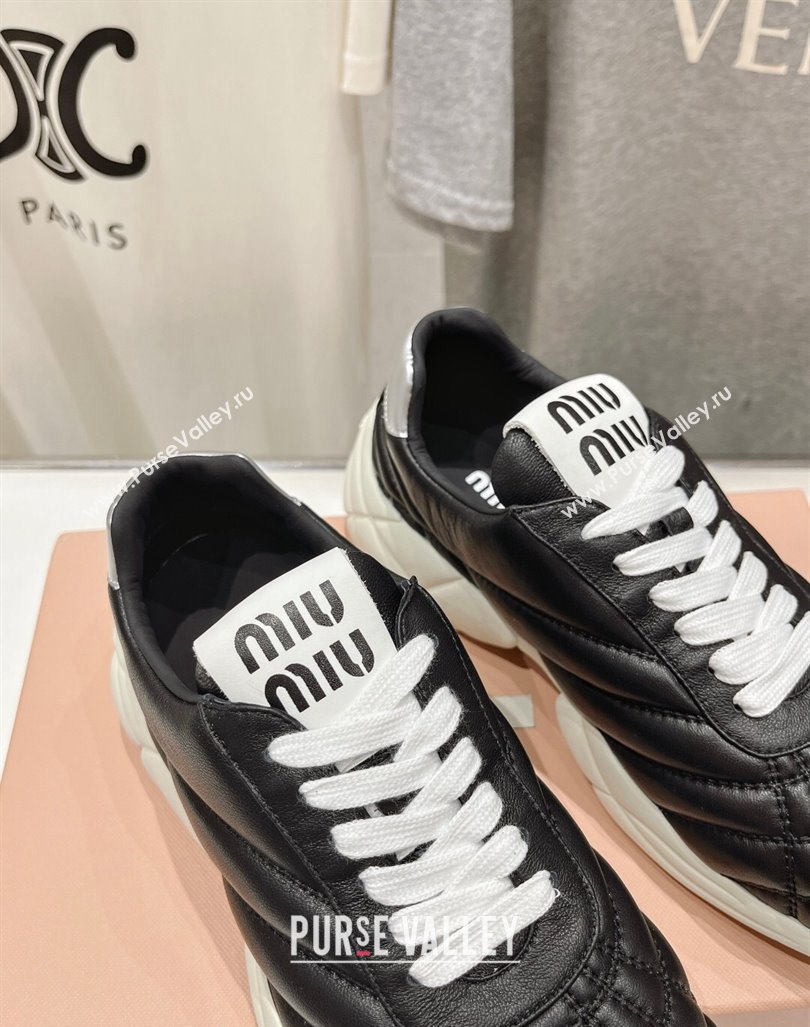 Miu Miu Quilted Leather Sneakers Black 2024 081307 (MD-240813070)