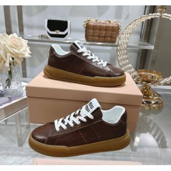 Miu Miu Leather Sneakers Brown 2024 081308 (MD-240813086)