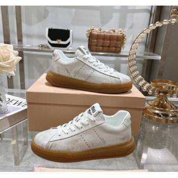 Miu Miu Bleached Suede Sneakers White 2024 081308 (MD-240813088)