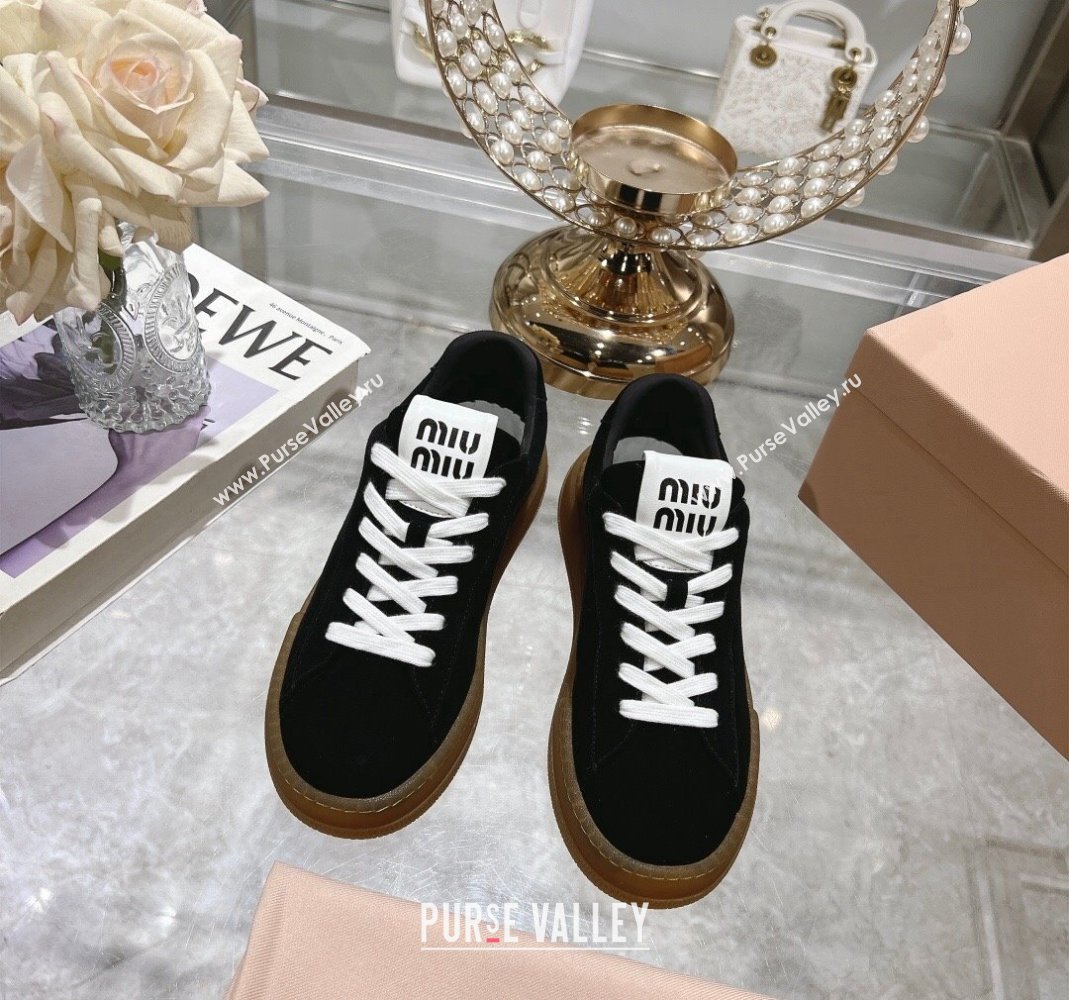 Miu Miu Suede Sneakers Black 2024 081308 (MD-240813089)