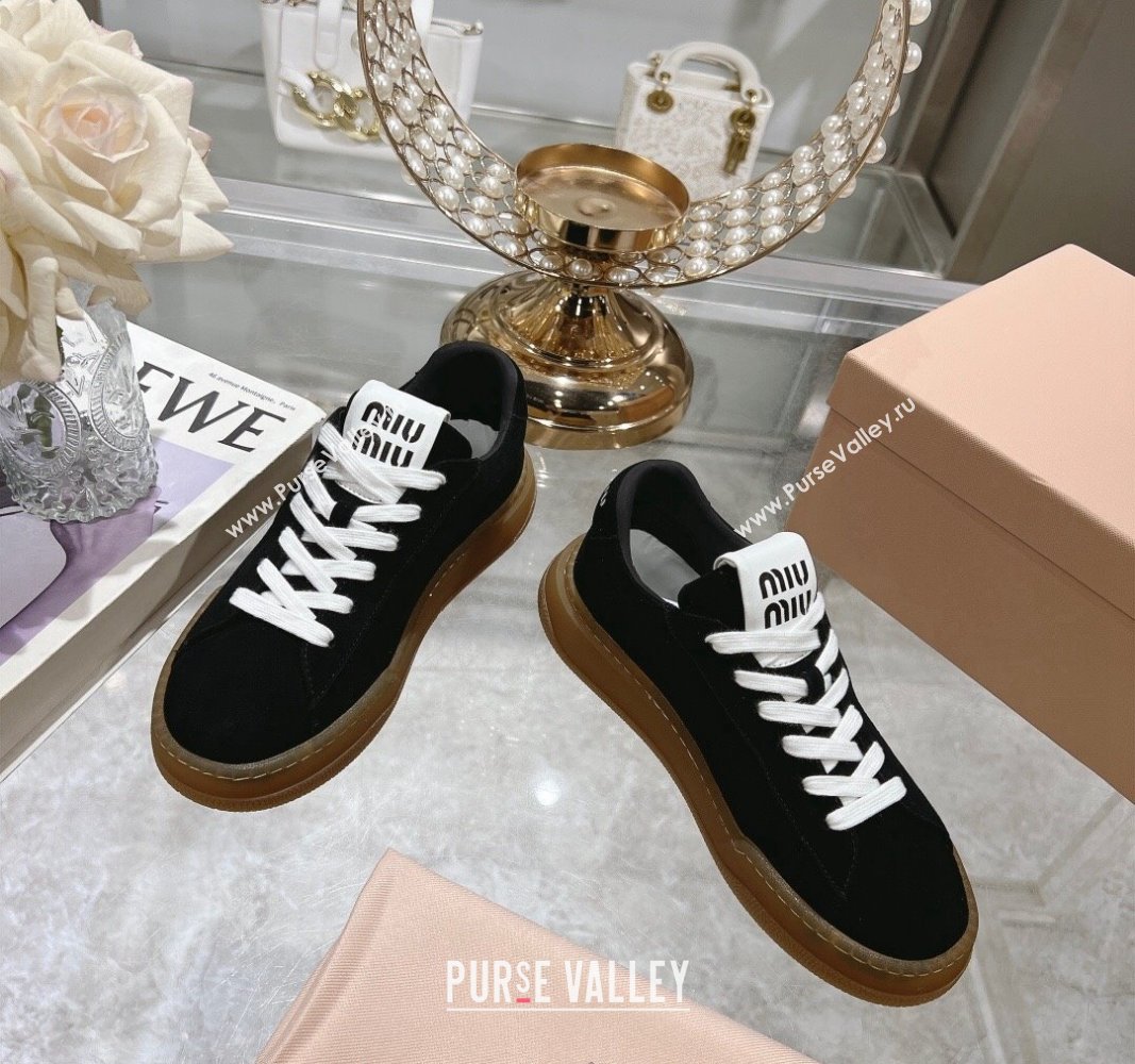 Miu Miu Suede Sneakers Black 2024 081308 (MD-240813089)