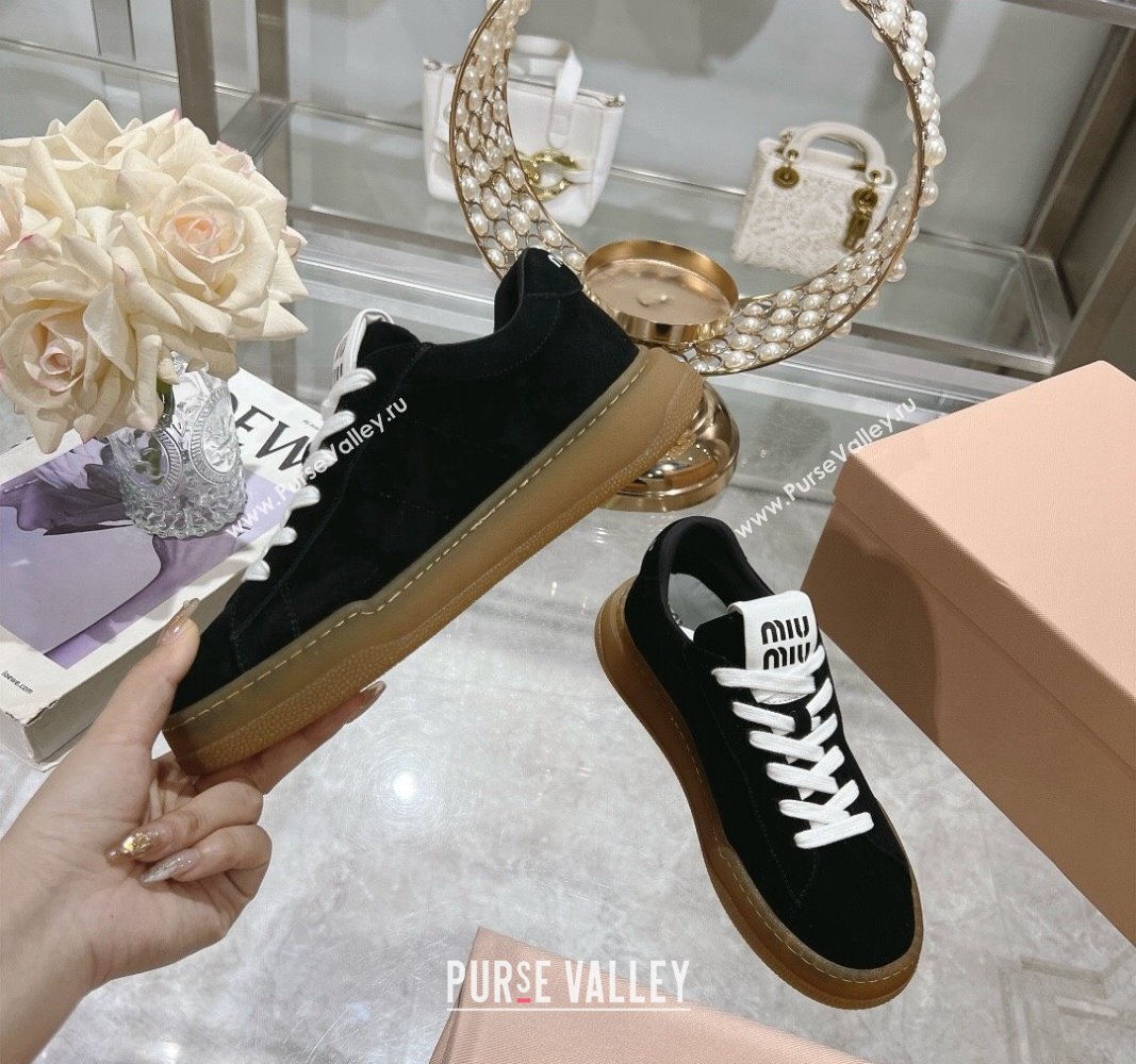 Miu Miu Suede Sneakers Black 2024 081308 (MD-240813089)