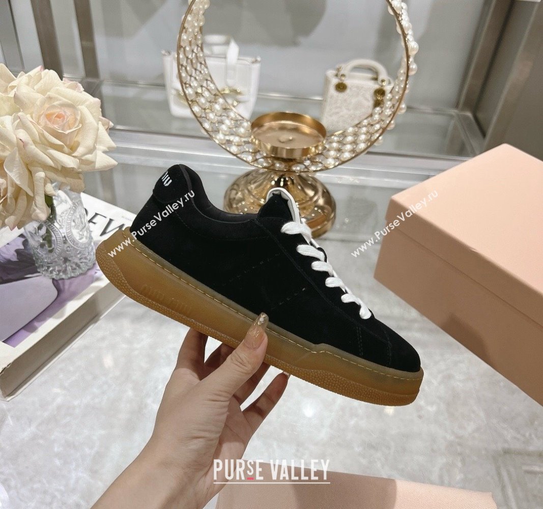 Miu Miu Suede Sneakers Black 2024 081308 (MD-240813089)