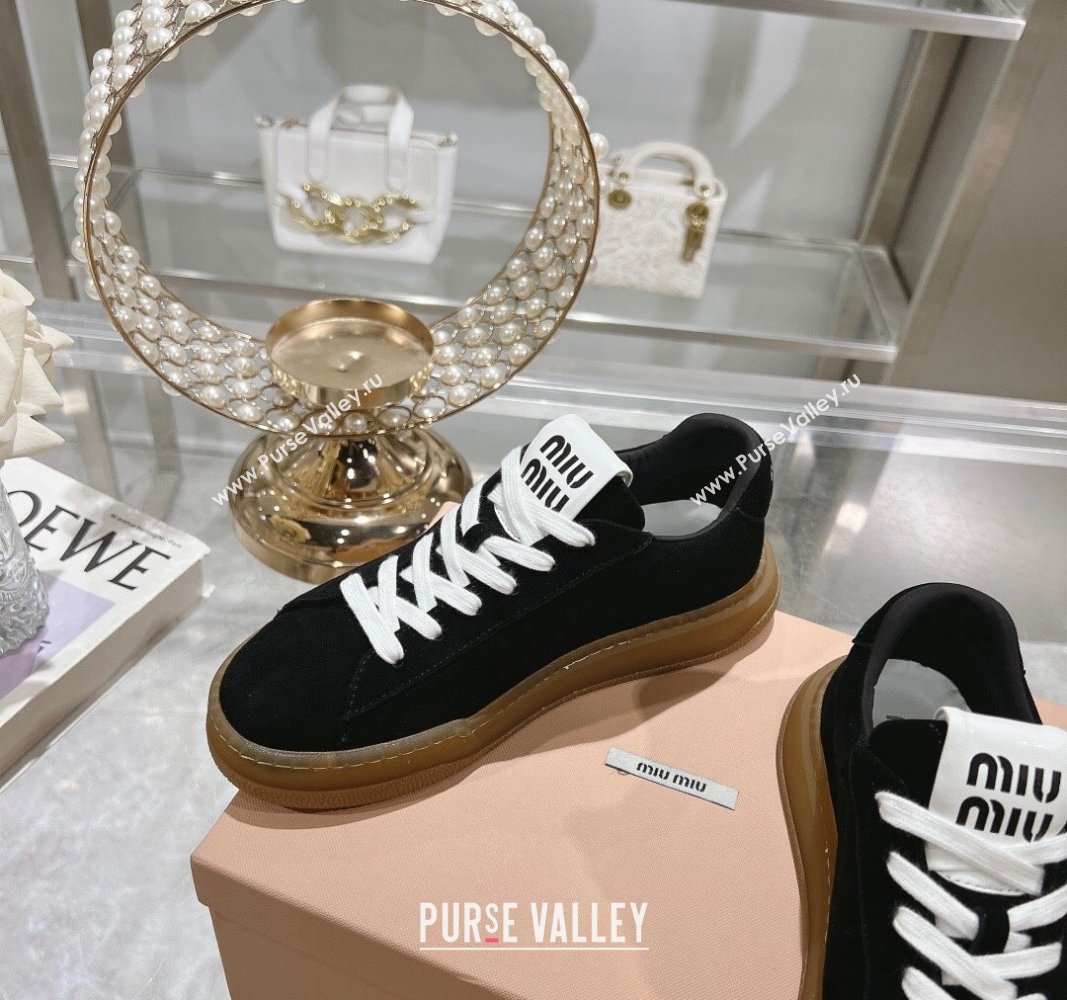 Miu Miu Suede Sneakers Black 2024 081308 (MD-240813089)