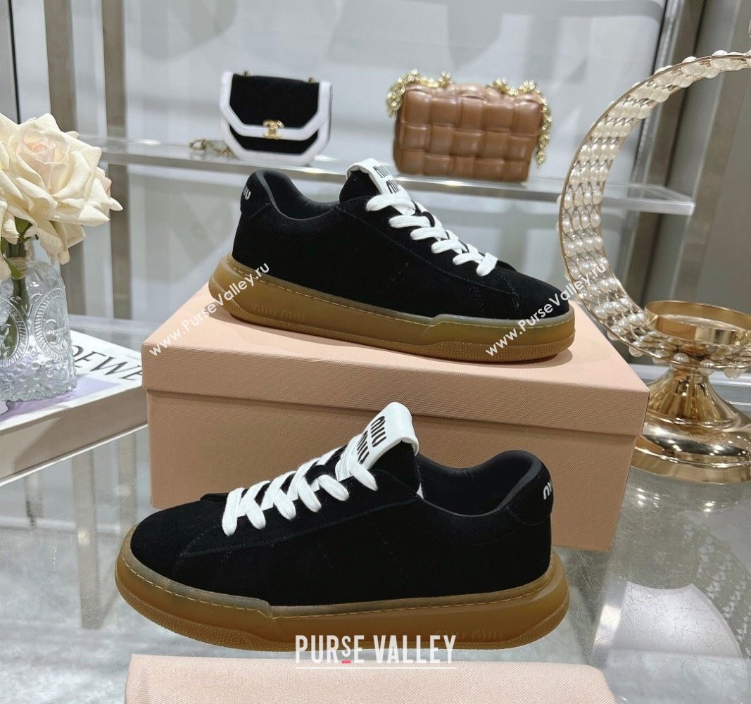 Miu Miu Suede Sneakers Black 2024 081308 (MD-240813089)