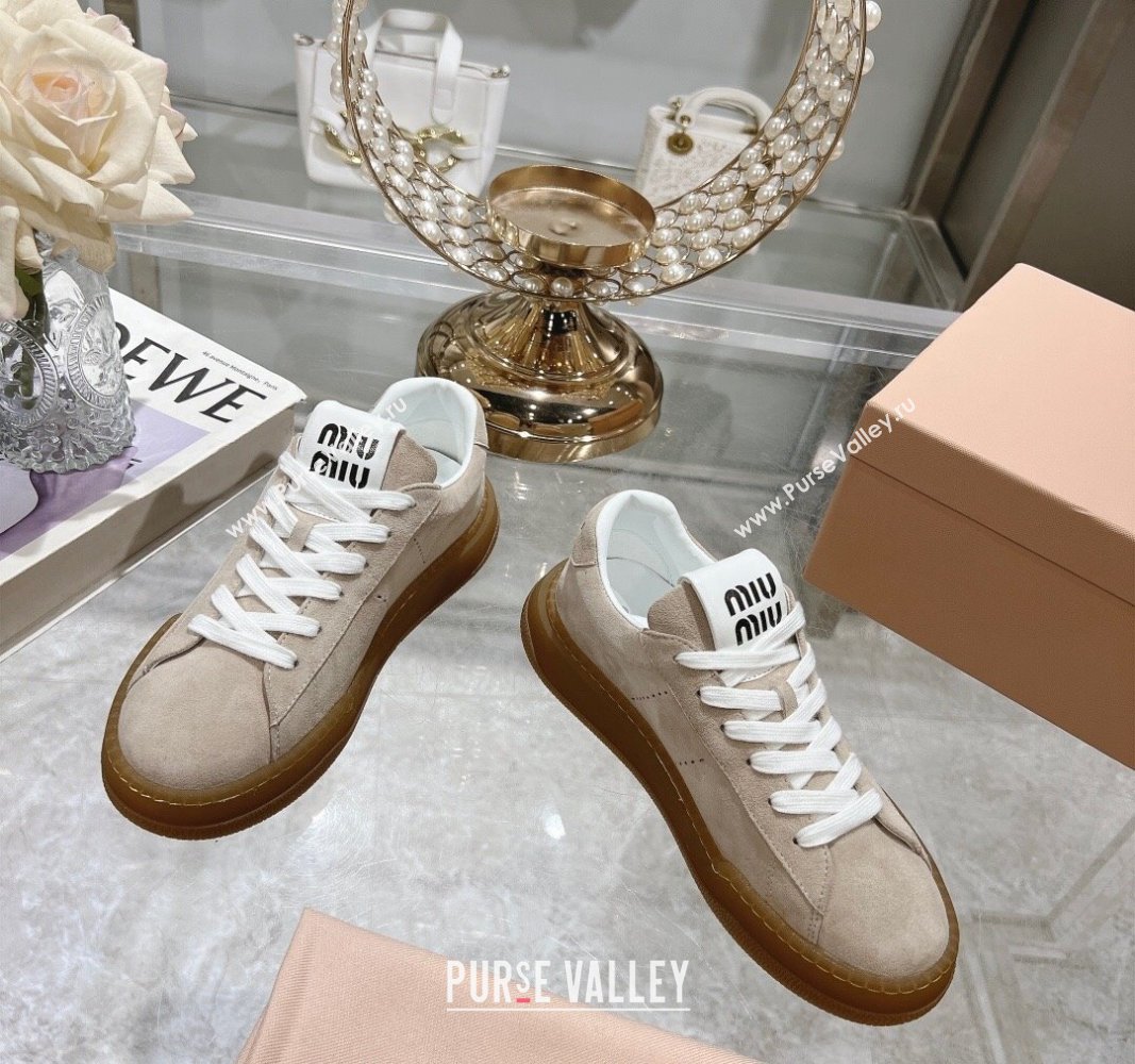 Miu Miu Suede Sneakers Beige 2024 081308 (MD-240813090)