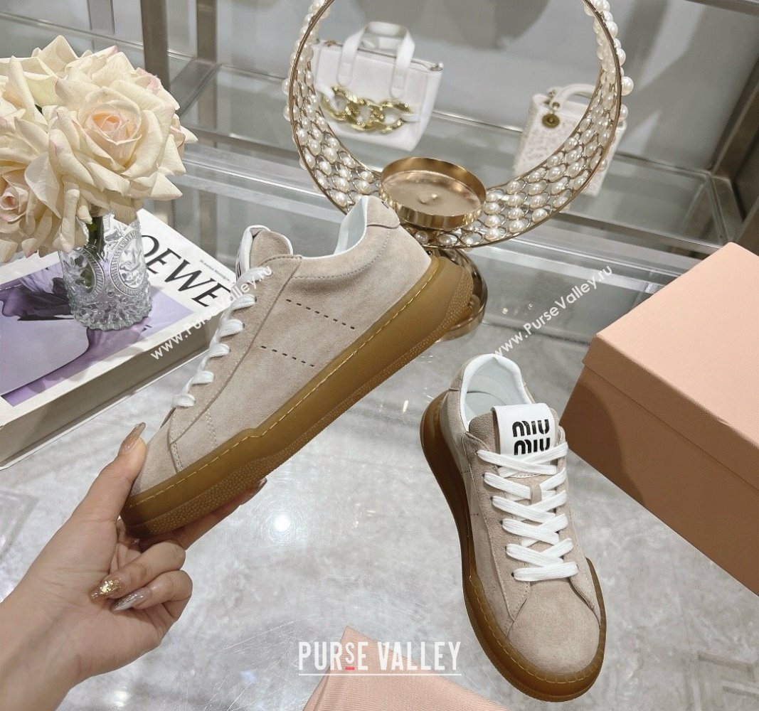 Miu Miu Suede Sneakers Beige 2024 081308 (MD-240813090)