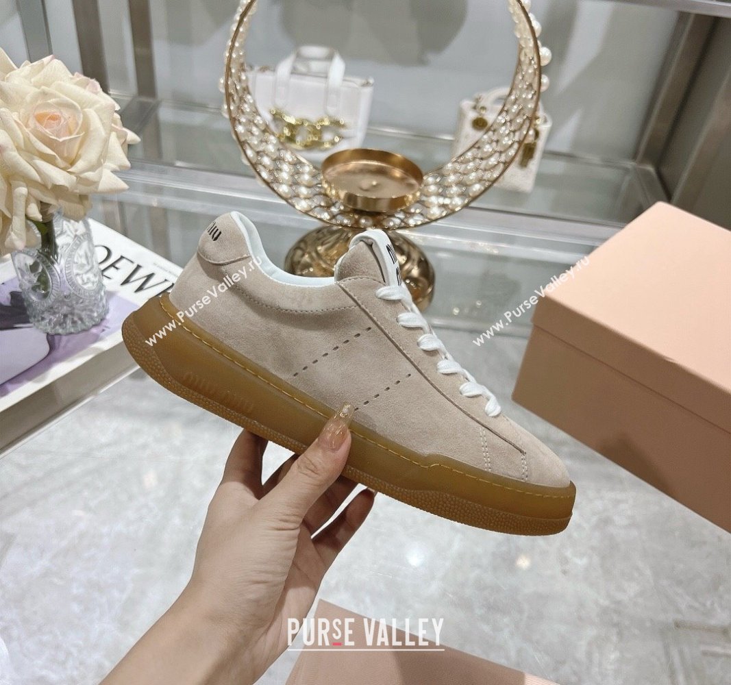 Miu Miu Suede Sneakers Beige 2024 081308 (MD-240813090)