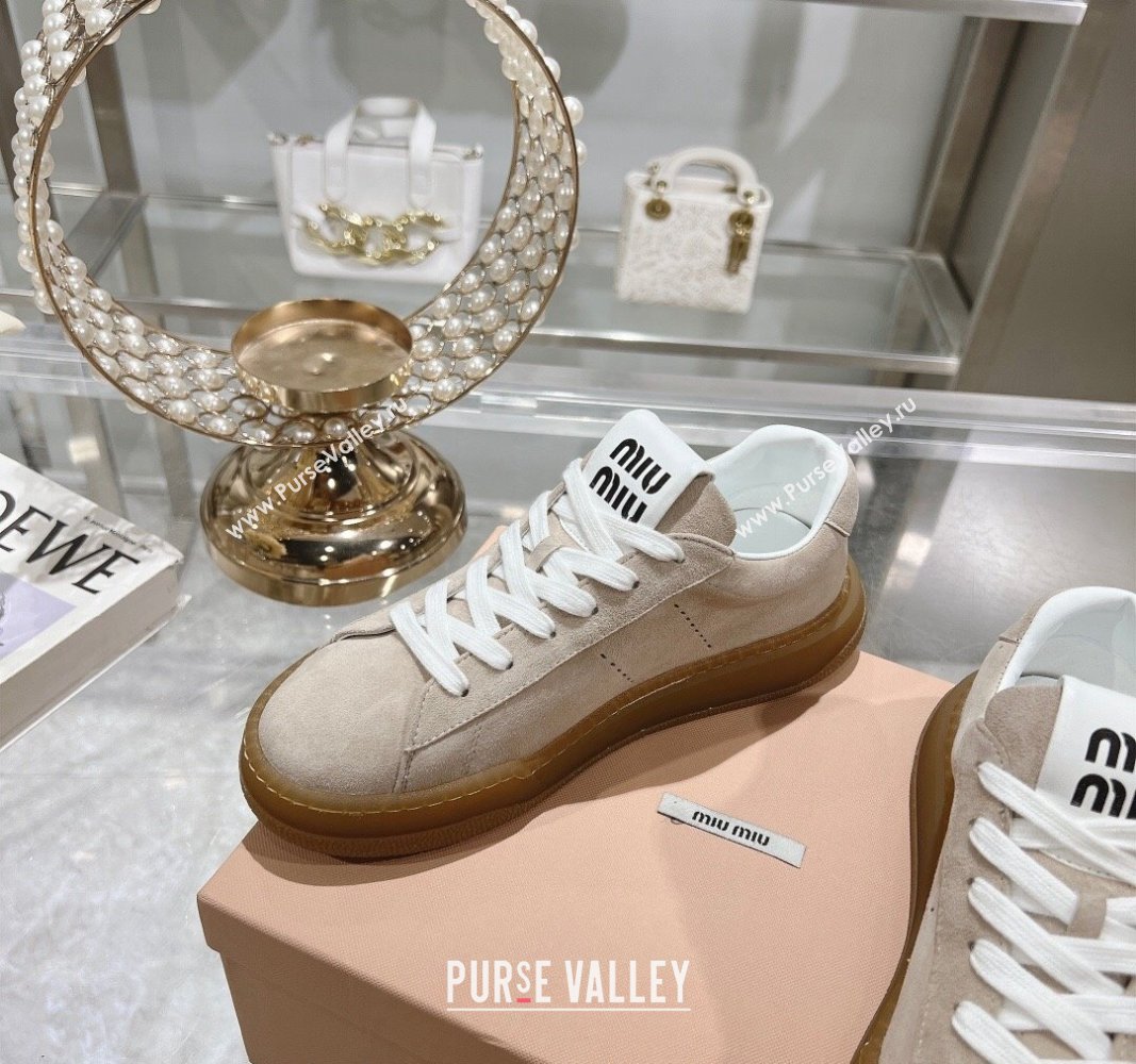 Miu Miu Suede Sneakers Beige 2024 081308 (MD-240813090)