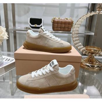 Miu Miu Suede Sneakers Beige 2024 081308 (MD-240813090)