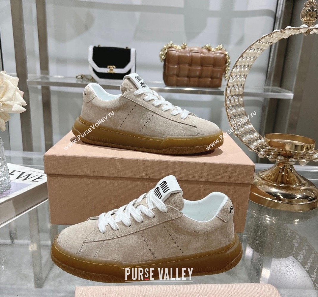 Miu Miu Suede Sneakers Beige 2024 081308 (MD-240813090)