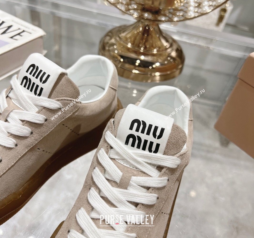 Miu Miu Suede Sneakers Beige 2024 081308 (MD-240813090)