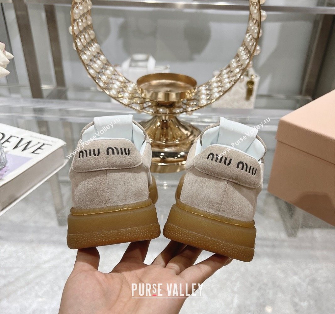 Miu Miu Suede Sneakers Beige 2024 081308 (MD-240813090)