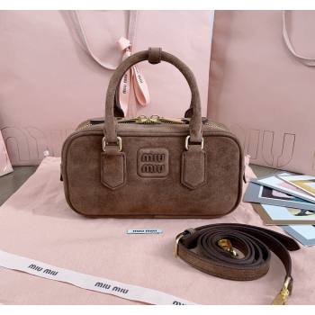 Miu Miu Arcadie Suede top handle bag Brown 2024 5BB142 (JD-240827093)