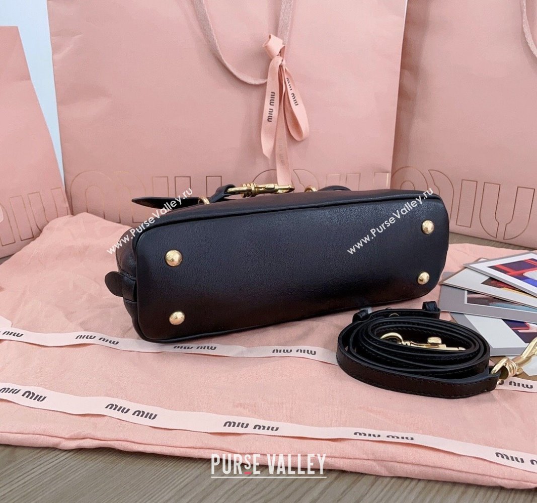 Miu Miu Aventure Nappa Leather top handle bag Black 2024 5BB169 (JD-240827089)