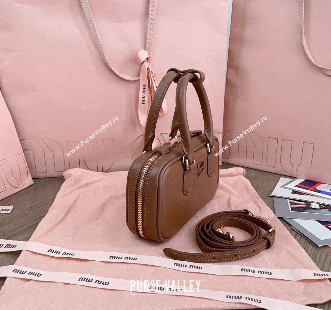 Miu Miu Arcadie Leather Mini Bag Brown2 2024 5BP088 (JD-240827094)